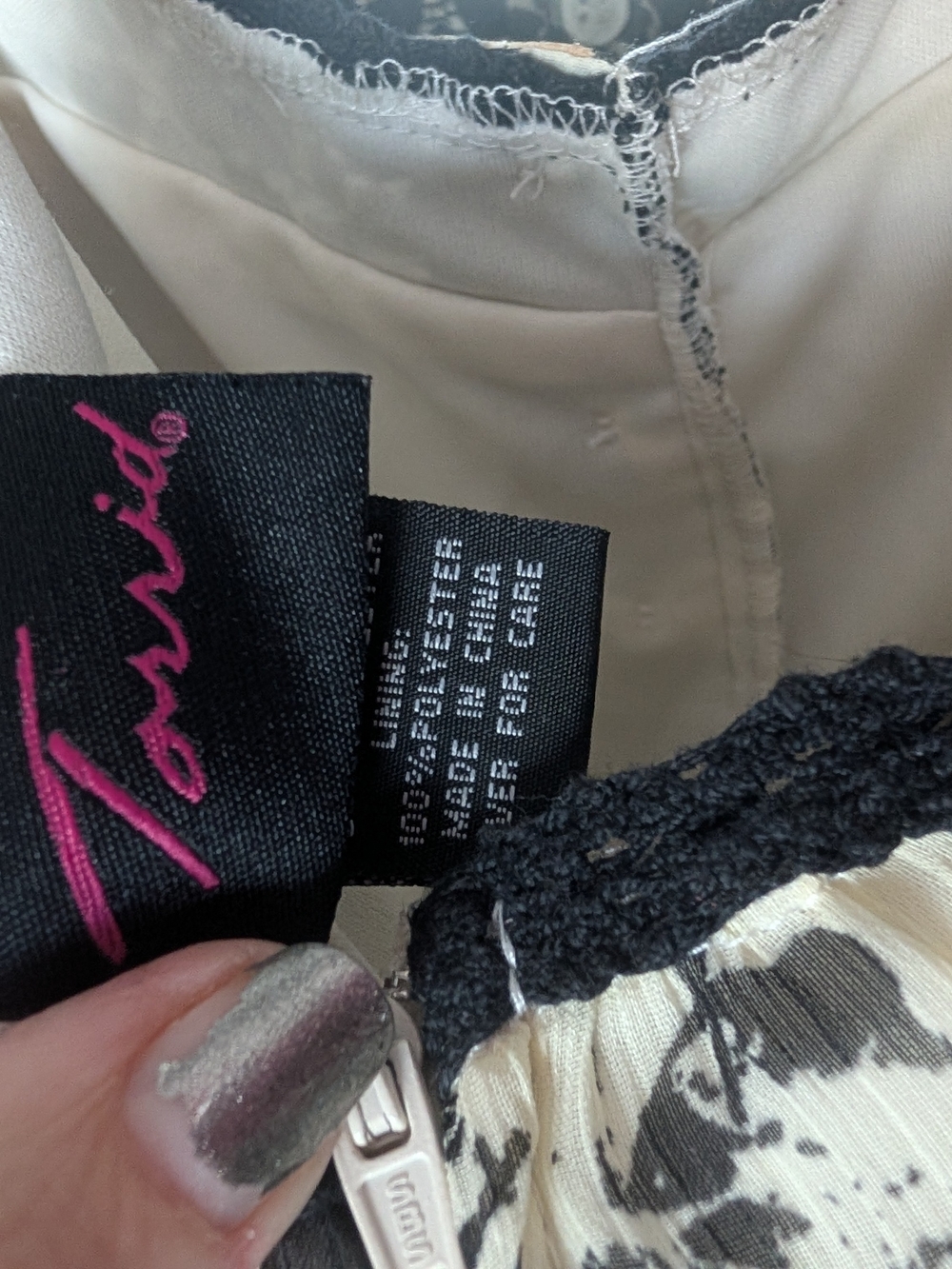 torrid Cream Floral Mini Dress with Black Lace - Picture 7 of 7